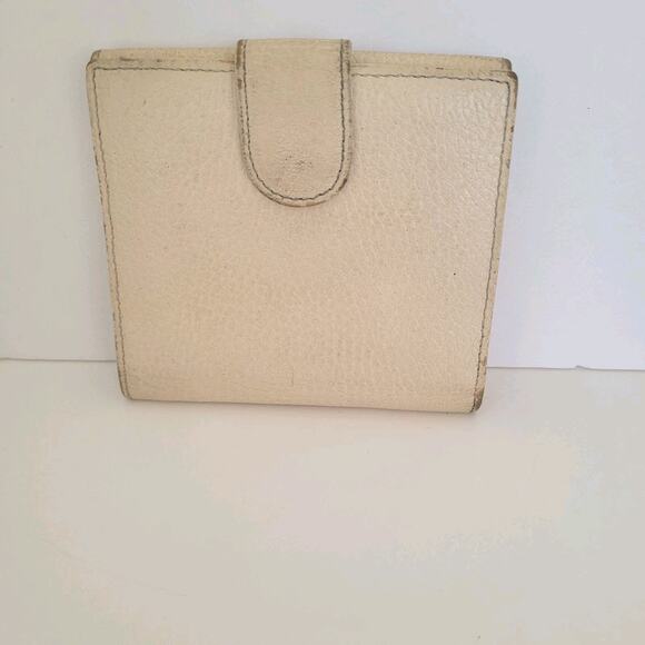 Gucci Interlocking Grain Leather Card Wallet Medium Bifold Cream Designer Unisex - Picture 2 of 12